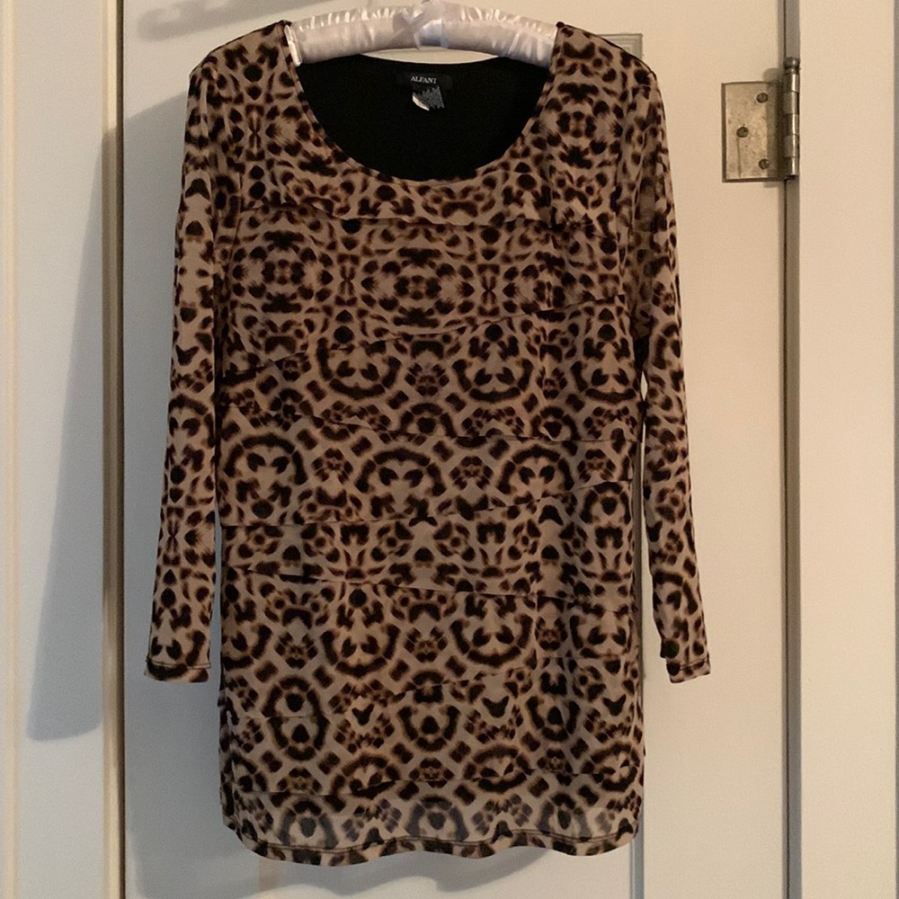 Alfani Stretch Knit 3/4 Sleeve Top